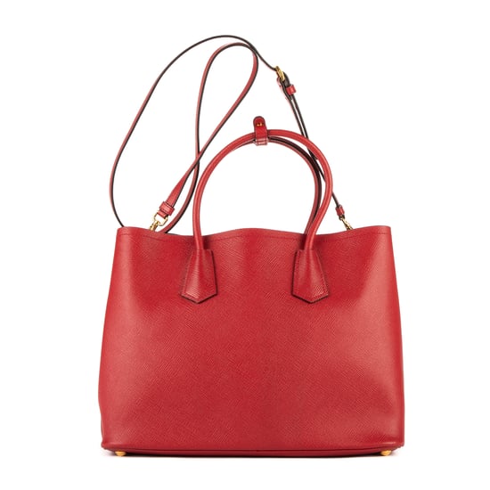 Prada Vitello Daino Double Tote en Rojo Piel de becerro - Image 4