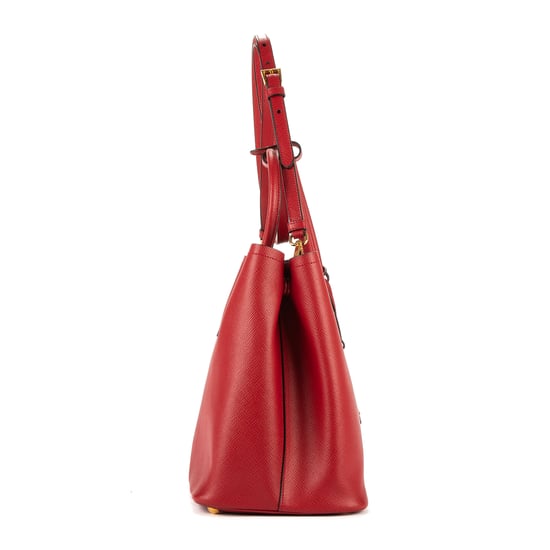 Prada Vitello Daino Double Tote en Rojo Piel de becerro - Image 5