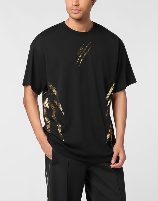 Cotton Round Neck T-Shirt Body Lines - Image 3