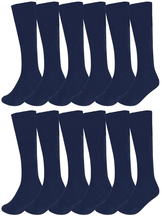 Lote de 12 calcetines altos lisos para niños - Image 1