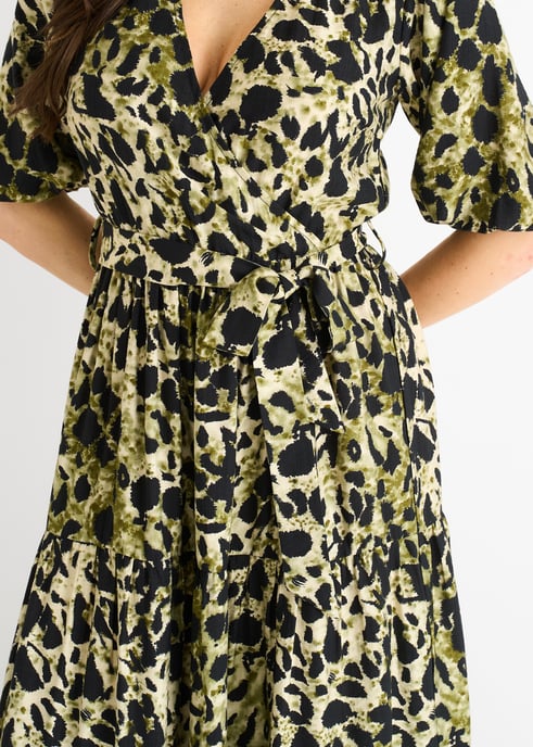 Maxi Vestido Verde con Estampado Animal - Image 2
