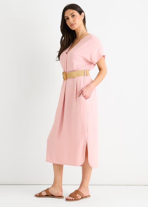 Vestido oversize con cinturón Air Flow rubor - Image 3