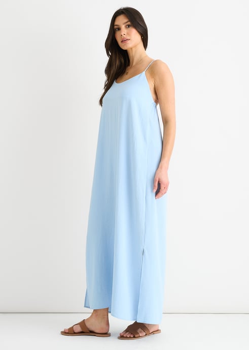 Vestido de tirantes azul cruzado en la espalda Airflow Oversized - Image 3