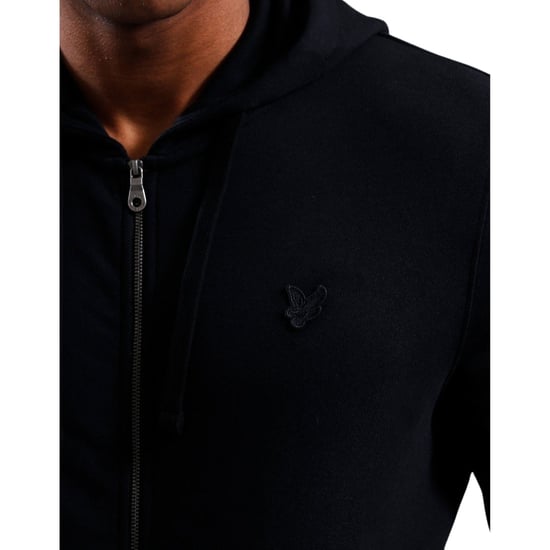 Sudadera Con Capucha Y Cremallera En Negro Azabache Con Águila Tonal De Lyle &amp; Scott - Image 4