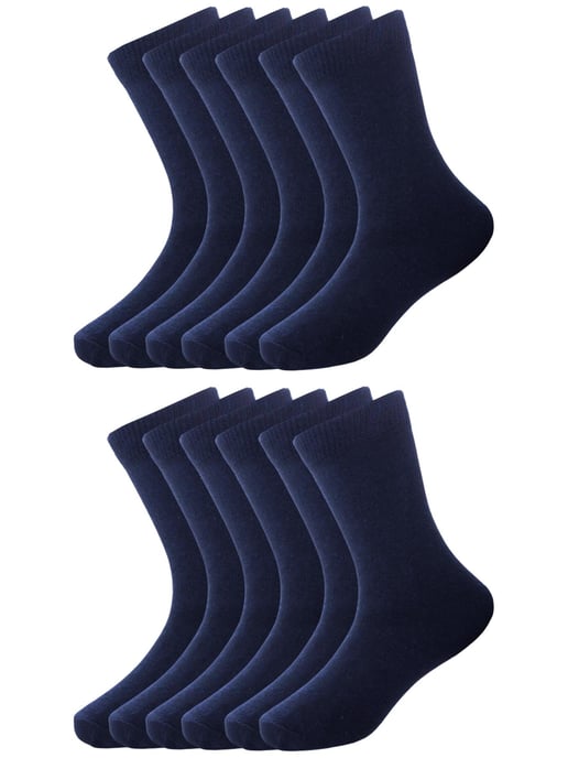 Paquete de 12 calcetines escolares azules para niños - Image 1