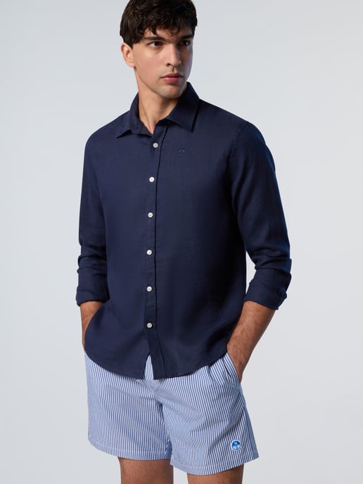 North Sails Shirt Linen with embroidered logo - Image 4