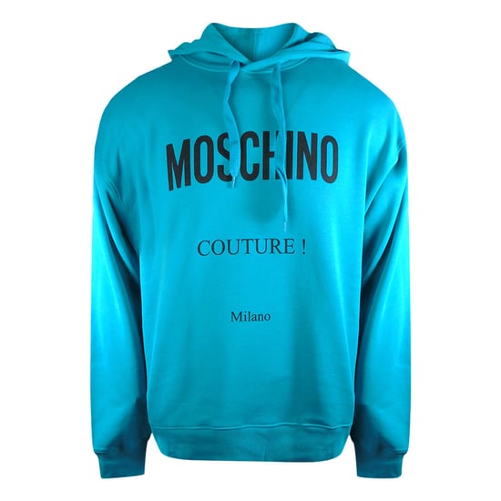 Sudadera Con Capucha Azul Turquesa Con El Logotipo De Moschino Couture - Image 1