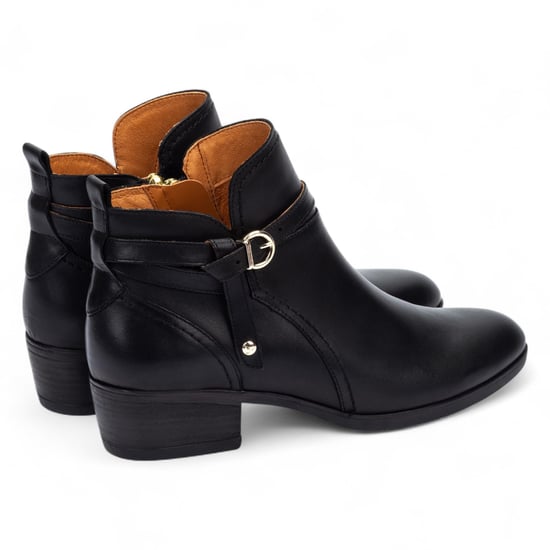 Botín de piel negro con cremallera y tacón para mujer Pikolinos - Daroca - Image 4