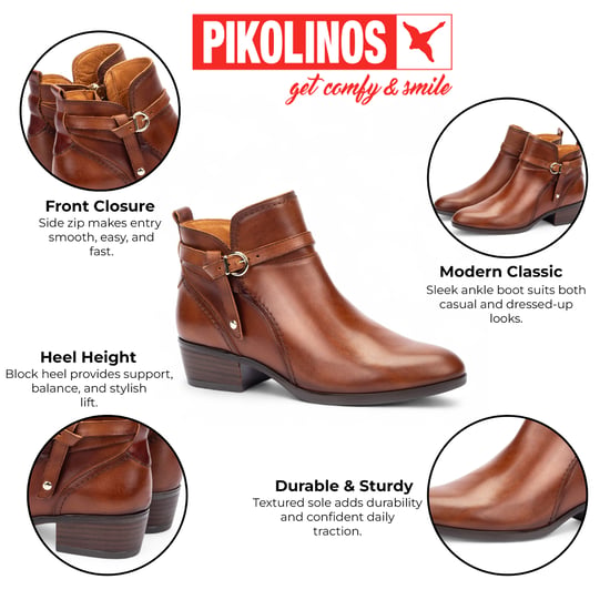 Pikolinos Botines Mujer Cuero Marrón Botín Tacón Cremallera - Daroca - Image 2