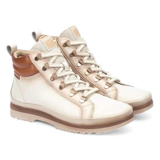 Botines Pikolinos Nata de piel blanca para mujer - Vigo - Image 3