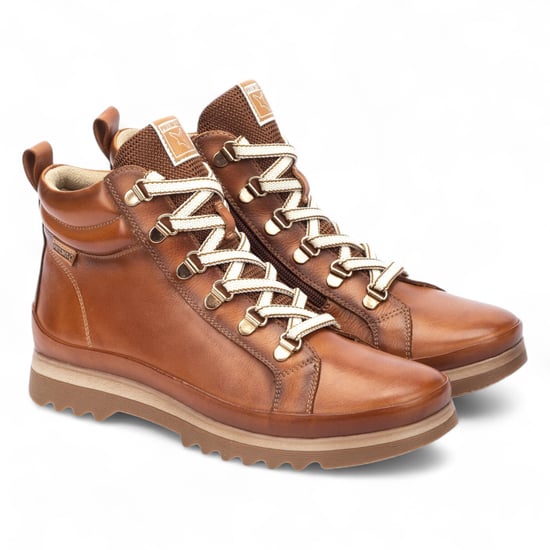 Botines Pikolinos de piel marrón brandy para mujer - Vigo - Image 3
