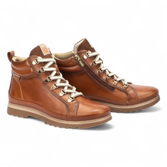 Botines Pikolinos de piel marrón brandy para mujer - Vigo - Image 4