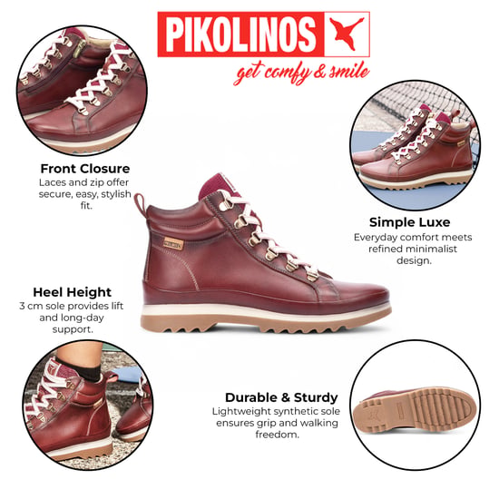 Botines Pikolinos Arcilla de piel roja para mujer - Vigo - Image 2