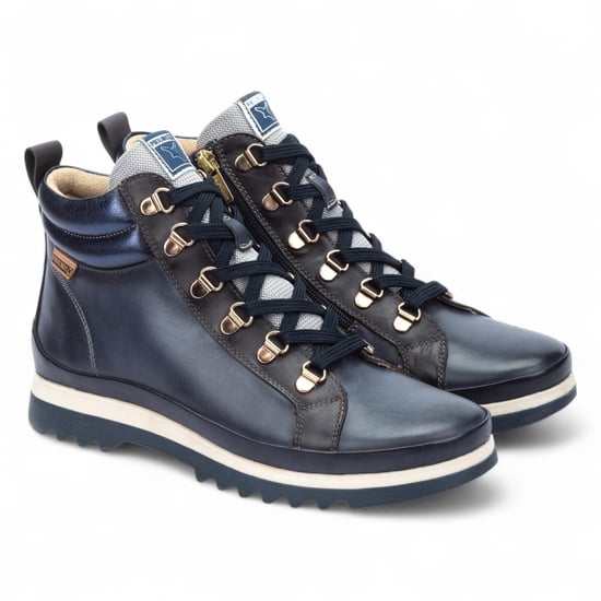 Botines Pikolinos de piel azul para mujer - Vigo - Image 3