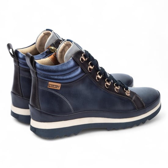 Botines Pikolinos de piel azul para mujer - Vigo - Image 4
