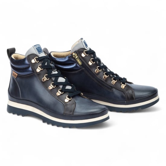 Botines Pikolinos de piel azul para mujer - Vigo - Image 5
