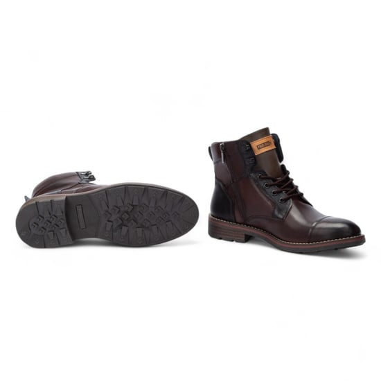 Botines Pikolinos Olmo de piel marrón con cremallera y cordones para hombre - York - Image 5