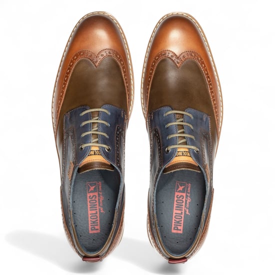 Zapatos Oxford Pikolinos con cordones en piel marrón brandy para hombre - Ávila - Image 5