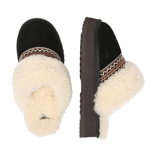 EVER AU Australia Mujeres Pantuflas de Plataforma de Punto con Piel de Oveja Crake - Image 3