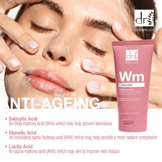 Dr Botanicals Limpiador y Desmaquillante 2 en 1 de Sandía Superfood 100 ml con Ácido Glicólico, Ácido Salicílico y Ácido Láctico - Image 3