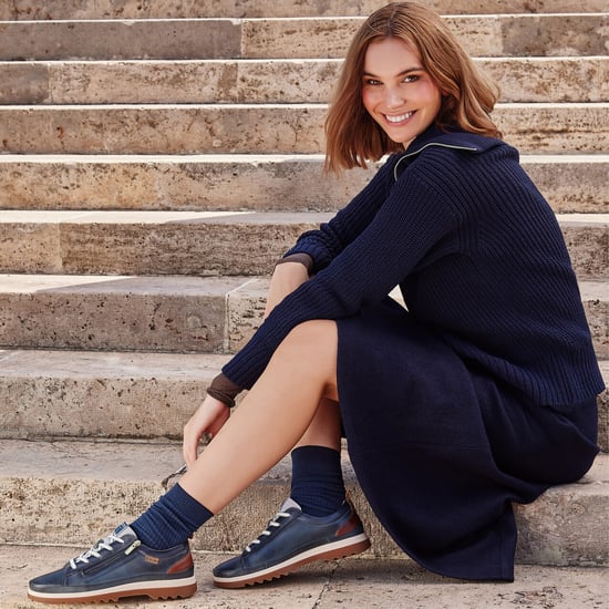 Zapatillas Pikolinos de piel azul océano con cordones y cremallera para mujer - Vigo - Image 6