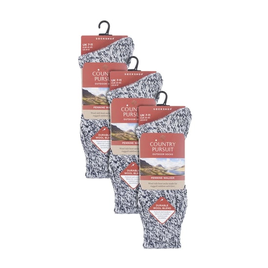 Paquete de 3 calcetas de lana para hombres | Calcetas gruesas Pennine Walker | Calcetas para senderismo al aire libre - Image 2