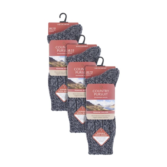 Paquete de 3 calcetines de lana para hombres | Calcetines gruesos Pennine Walker | Calcetines para senderismo al aire libre - Image 2