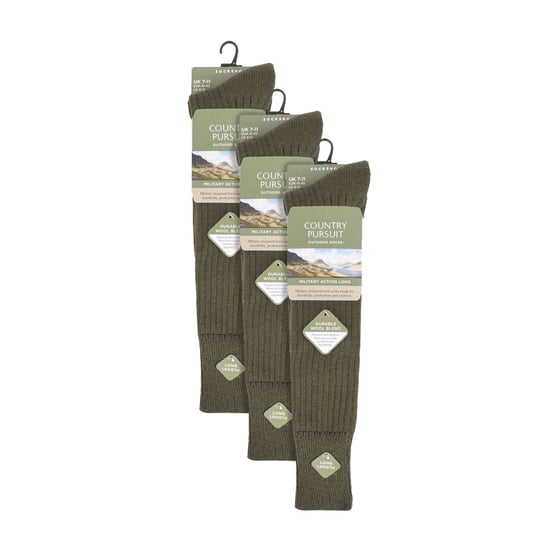 Paquete de 3 pares de calcetines largos para hombre para exteriores Wellington | Calcetines militares hasta la rodilla - Image 2