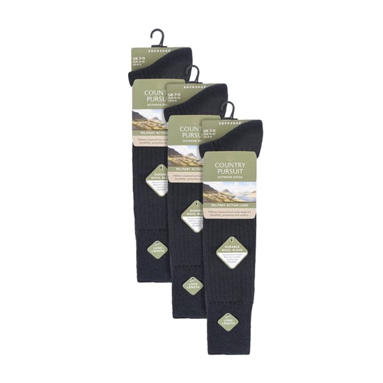 Paquete de 3 calcetines largos para hombres para Wellington al aire libre | Calcetines militares hasta la rodilla - Image 2