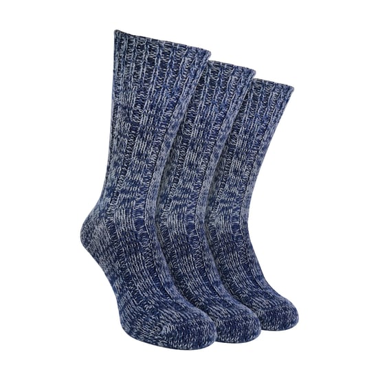 Paquete de 3 calcetines de hombre cálidos 100% lana con refuerzo en el talón y la puntera - Image 1