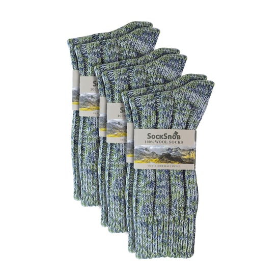 Paquete de 3 pares de calcetines para hombre de lana 100% acanalados con refuerzo en el talón y la punta. - Image 2