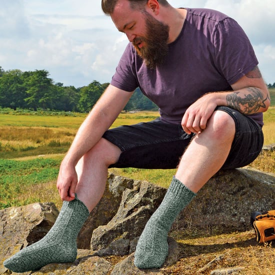 Paquete de 3 pares de calcetines para hombre de lana 100% acanalados con refuerzo en el talón y la punta. - Image 5