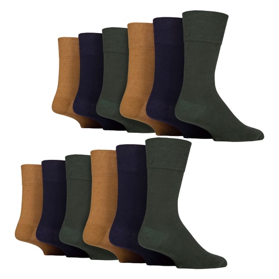 12 Pares de Calcetines Diabéticos para Hombre con Sujeción Suave | Calcetines de Algodón sin Elastano - Image 1