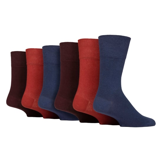 Paquete de 6 pares de calcetines para hombres de algodón diabético sin elasticidad con puntera sin costura - Image 1