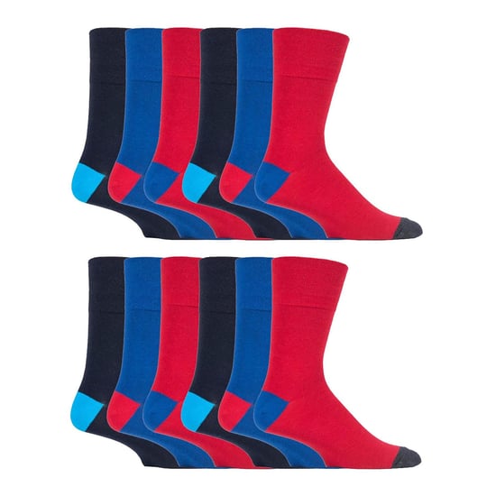 12 Pares de Calcetines de Suave Sujeción para Hombre con Parte Superior Suelta | Calcetines Extra Anchos Sin Elasticidad - Image 1