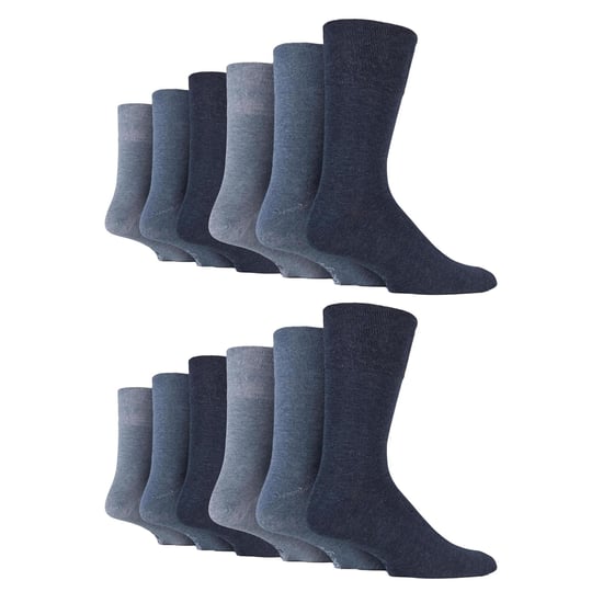 12 Pares de Calcetines para Hombre con Suave Sujeción y Parte Superior Suelta | Calcetines Extra Anchos Sin Elastano - Image 1