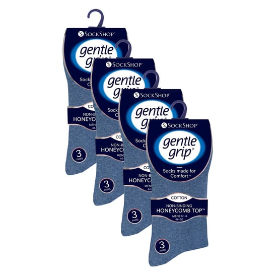 12 Pares de Calcetines para Hombre con Suave Sujeción y Parte Superior Suelta | Calcetines Extra Anchos Sin Elastano - Image 2
