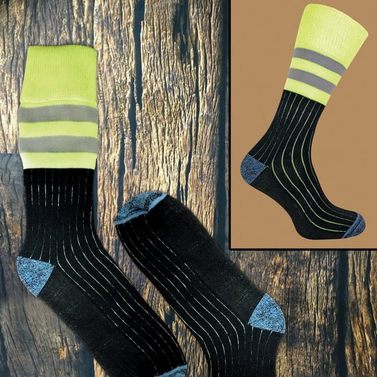 Paquete de 3 calcetines de trabajo para hombres de algodón resistente y alta visibilidad - Image 3