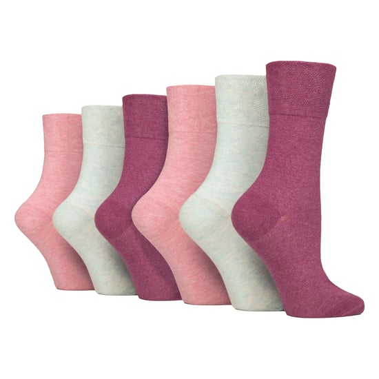 Paquete de 6 calcetas de algodón para mujeres sin elasticidad con punta sin costuras para diabéticos - Image 1