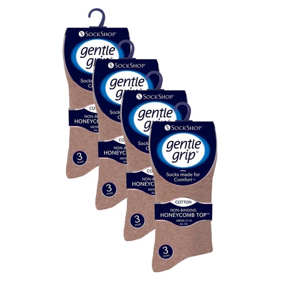 12 Pares de Calcetines de Hombre de Alta Sujeción con Punta Suelta | Calcetines Extra Anchos sin Elastano - Image 2