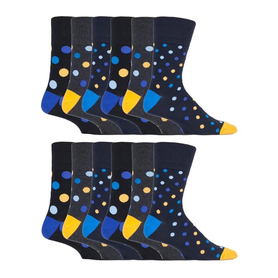 12 Pares de Calcetines para Hombre con Sujeción Suave y Parte Superior Suelta | Calcetines Extra Anchos Sin Elastano - Image 1