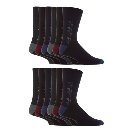 12 Pares de Calcetines de Hombre con Sujeción Suave y Tope Suelto | Calcetines Extra Anchos Sin Elasticidad - Image 1