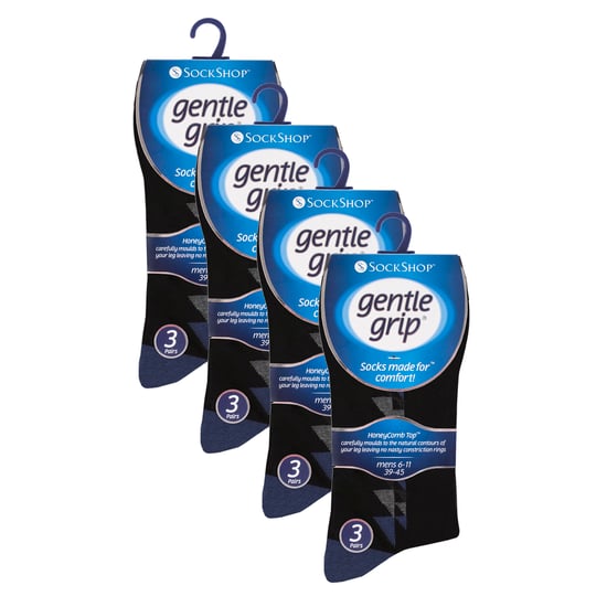 12 Pares de Calcetines de Hombre con Sujeción Suave y Tope Suelto | Calcetines Extra Anchos Sin Elasticidad - Image 2