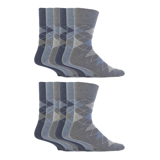 12 Pares de Calcetines de Hombre con Sujeción Suave y Parte Superior Suelta | Calcetines Extra Anchos Sin Elastano - Image 1