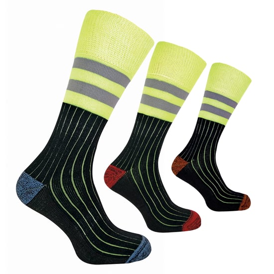 Paquete de 3 calcetines de trabajo para hombre de algodón resistente y alta visibilidad - Image 4