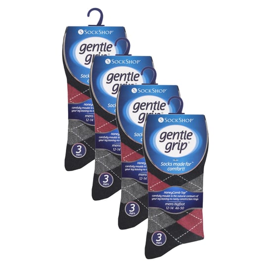 12 Pares de Calcetines de Hombre con Sujeción Suave y Parte Superior Suelta | Calcetines Extra Anchos sin Elastano - Image 2