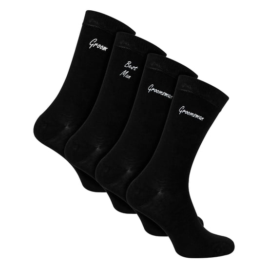 4 Pares de Calcetines de Boda para Hombres para Padrinos, Novios y Mejores Hombres - Image 1