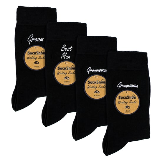 4 Pares de Calcetines de Boda para Hombres para Padrinos, Novios y Mejores Hombres - Image 2
