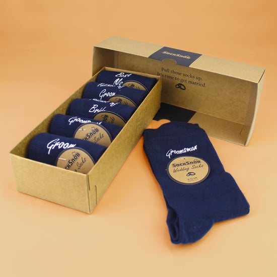 6 Pares de Calcetines de Boda para Hombre en Negro y Marino con Caja de Regalo - Image 5