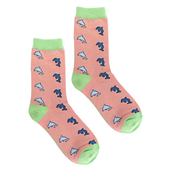 Calcetines de bambú con patrón de novedad para damas Dolphins - Image 4